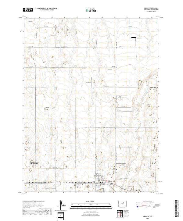 US Topo 7.5-minute map for Bennett CO