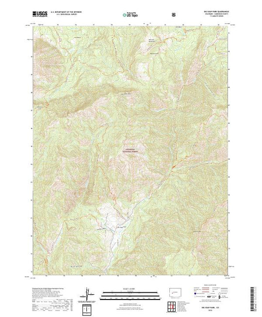 US Topo 7.5-minute map for Big Soap Park CO – American Map Store