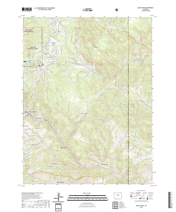 US Topo 7.5-minute map for Black Hawk CO