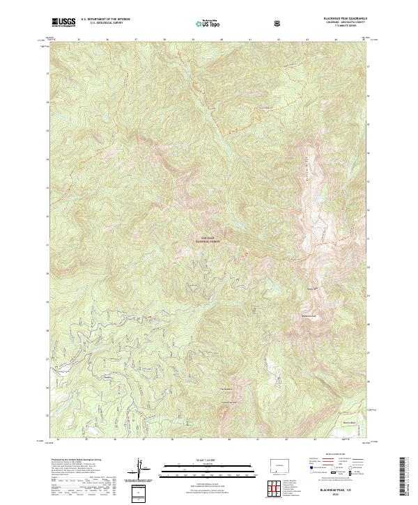 US Topo 7.5-minute map for Blackhead Peak CO