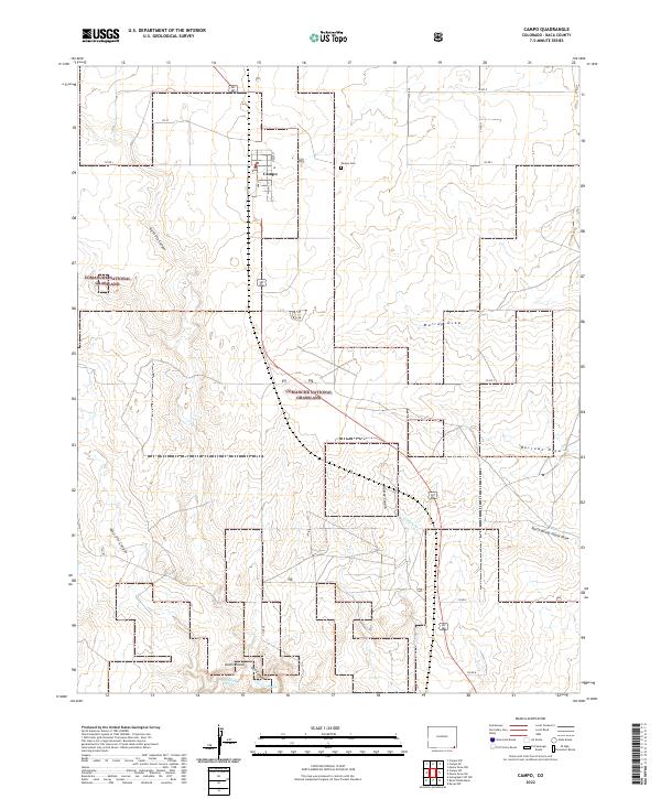 US Topo 7.5-minute map for Campo CO