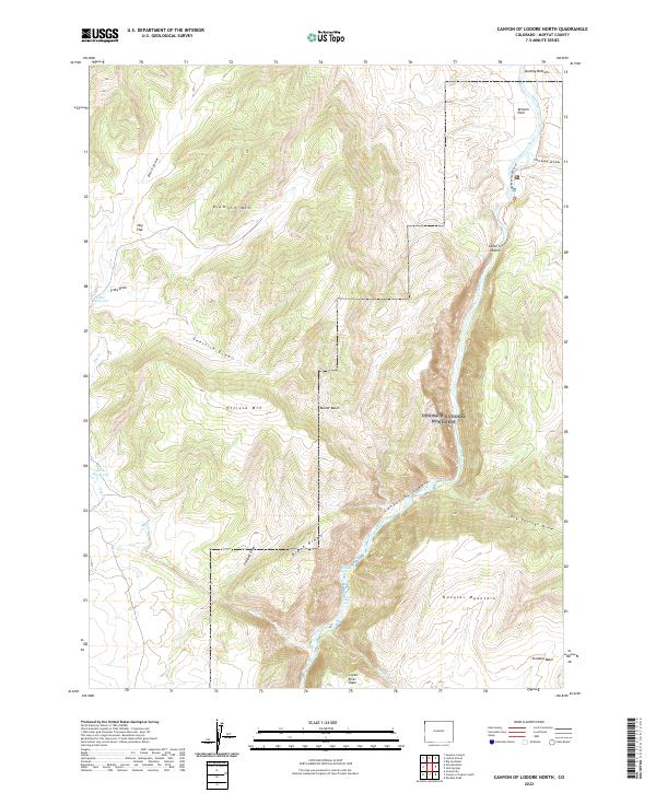 US Topo 7.5-minute map for Canyon of Lodore North CO