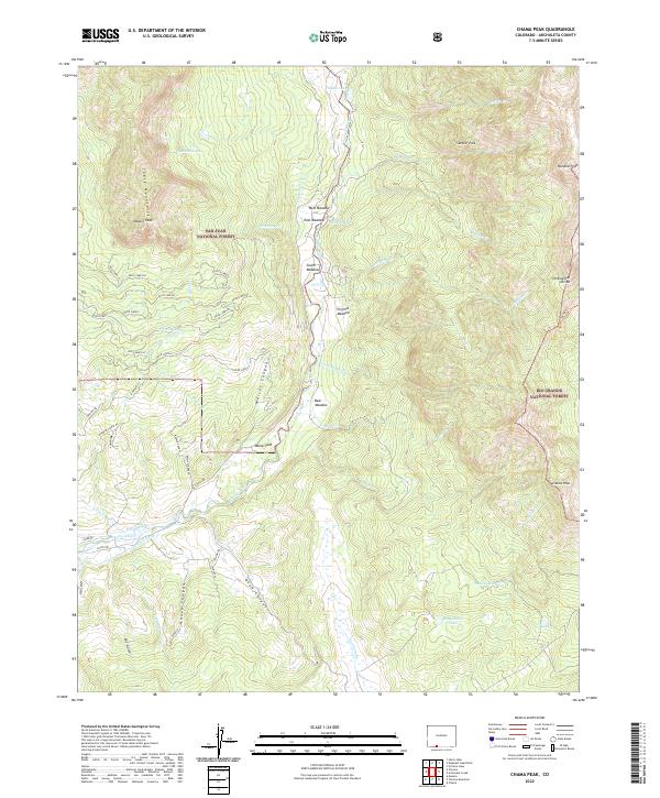 US Topo 7.5-minute map for Chama Peak CO