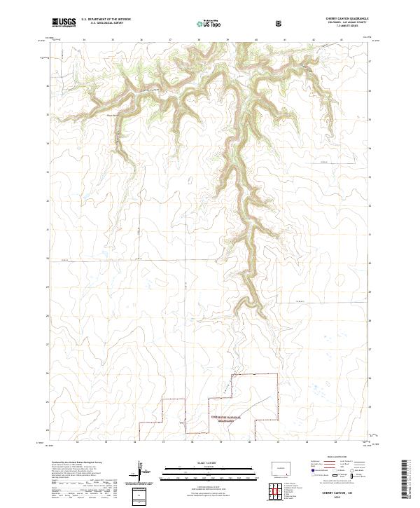 US Topo 7.5-minute map for Cherry Canyon CO