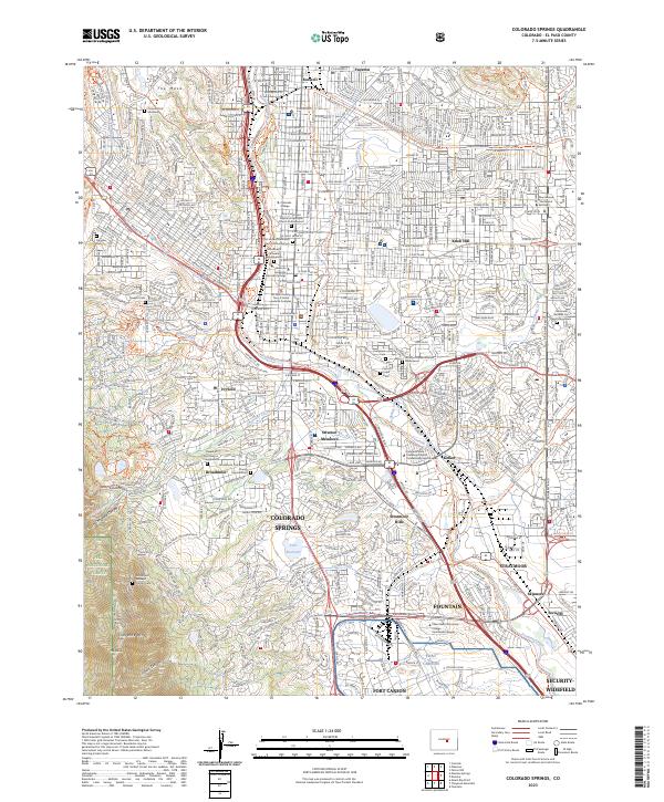 US Topo 7.5-minute map for Colorado Springs CO