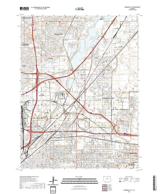 US Topo 7.5-minute map for Commerce City CO – American Map Store