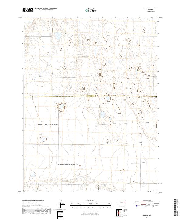 US Topo 7.5-minute map for Cope SW CO – American Map Store