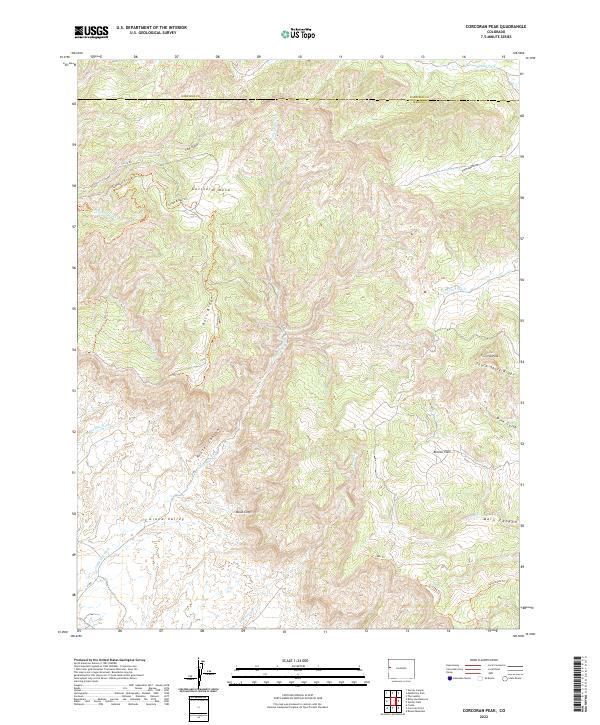 US Topo 7.5-minute map for Corcoran Peak CO