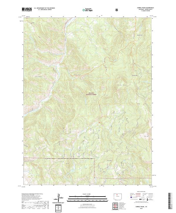 US Topo 7.5-minute map for Corral Peaks CO