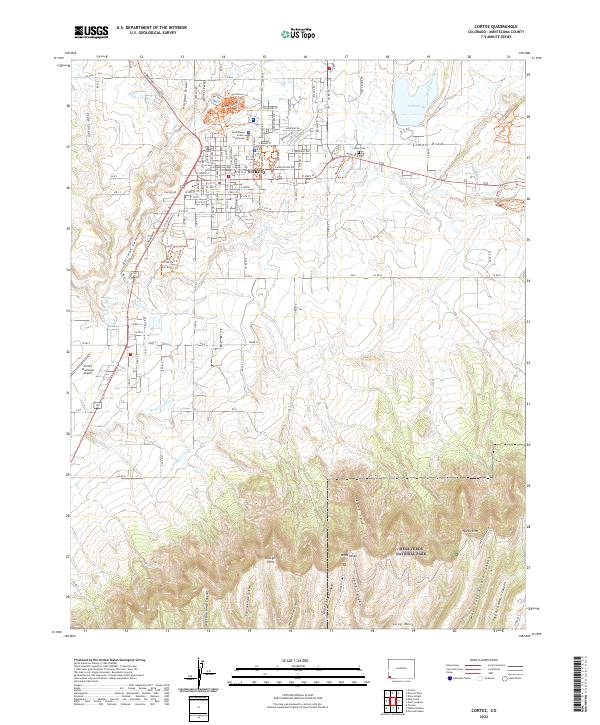 US Topo 7.5-minute map for Cortez CO