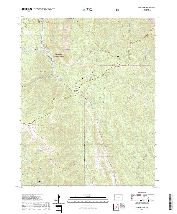 US Topo 7.5-minute map for Cucharas Pass CO