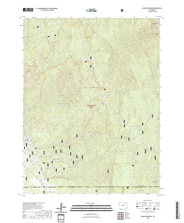 US Topo 7.5-minute map for Dakan Mountain CO