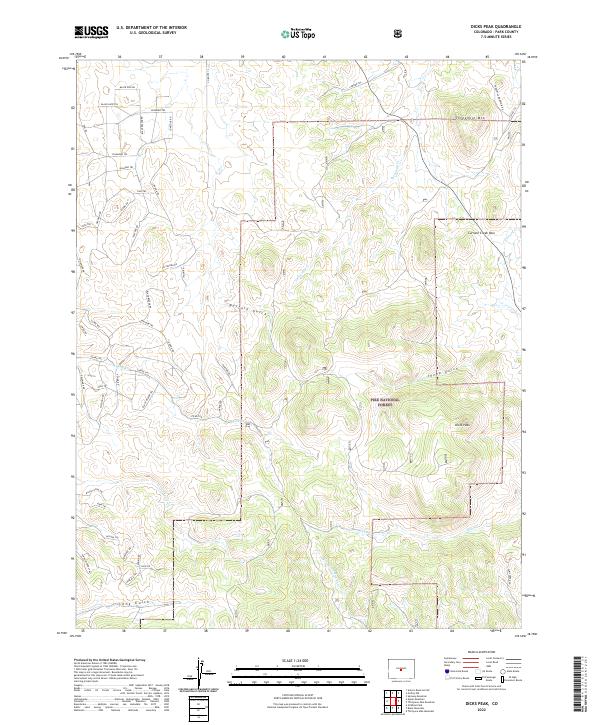 US Topo 7.5-minute map for Dicks Peak CO