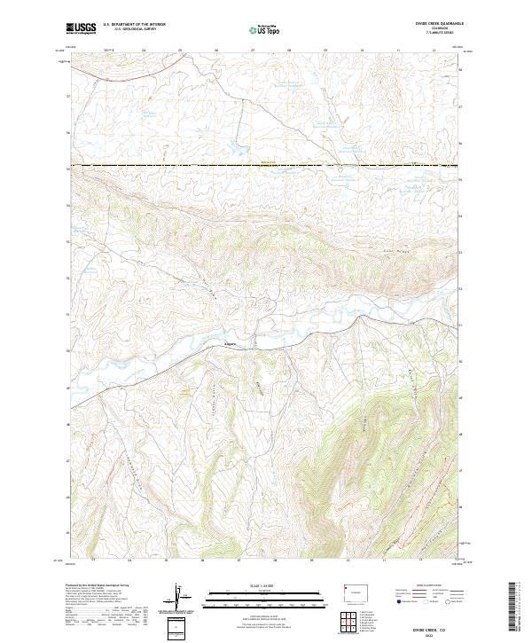 US Topo 7.5-minute map for Divide Creek CO
