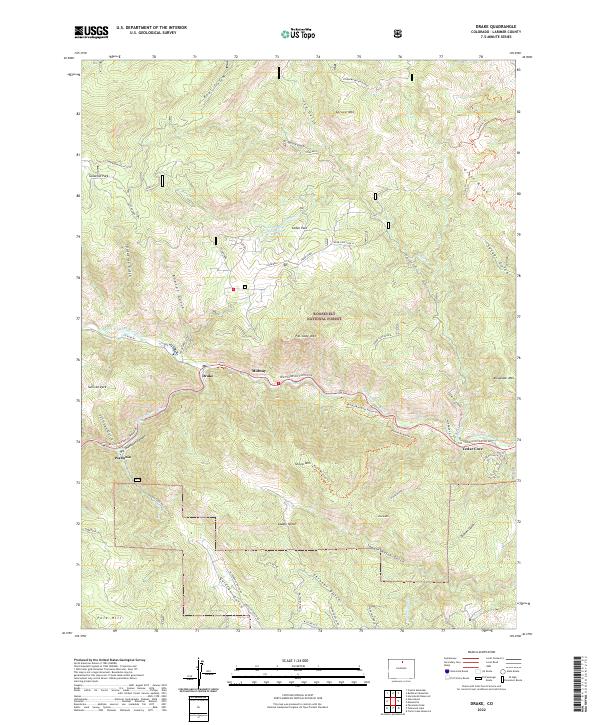 US Topo 7.5-minute map for Drake CO