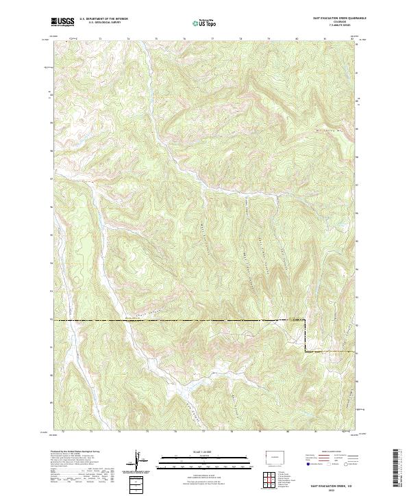 US Topo 7.5-minute map for East Evacuation Creek CO