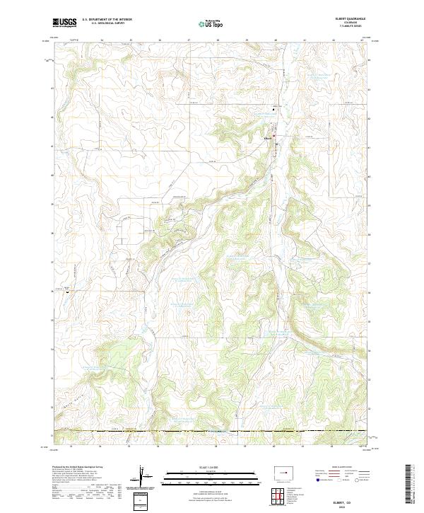 Elbert County Color Map US Topo 7.5-minute map for Elbert CO – American Map Store