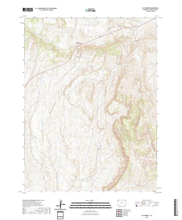 US Topo 7.5-minute map for Elk Springs CO
