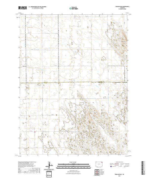 US Topo 7.5-minute map for Fiddler Peak CO