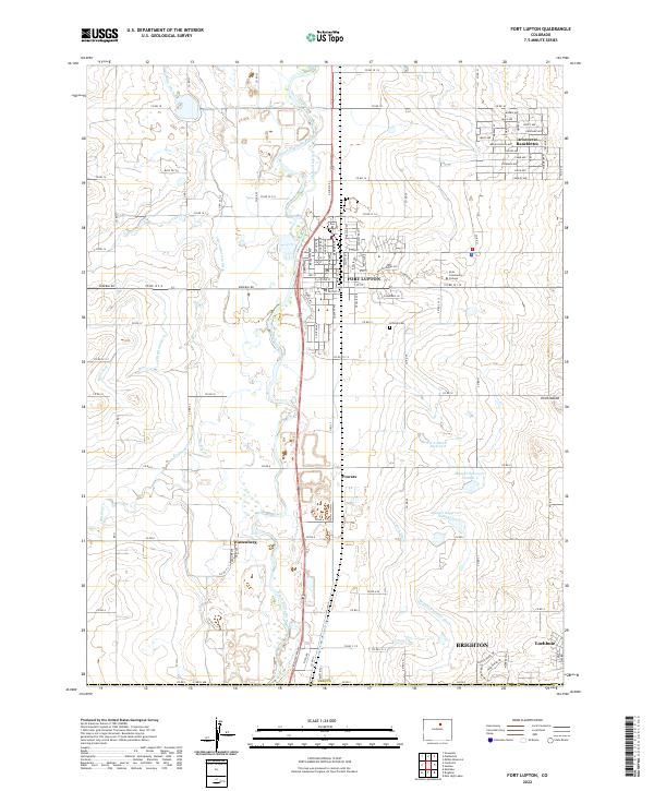 US Topo 7.5-minute map for Fort Lupton CO – American Map Store