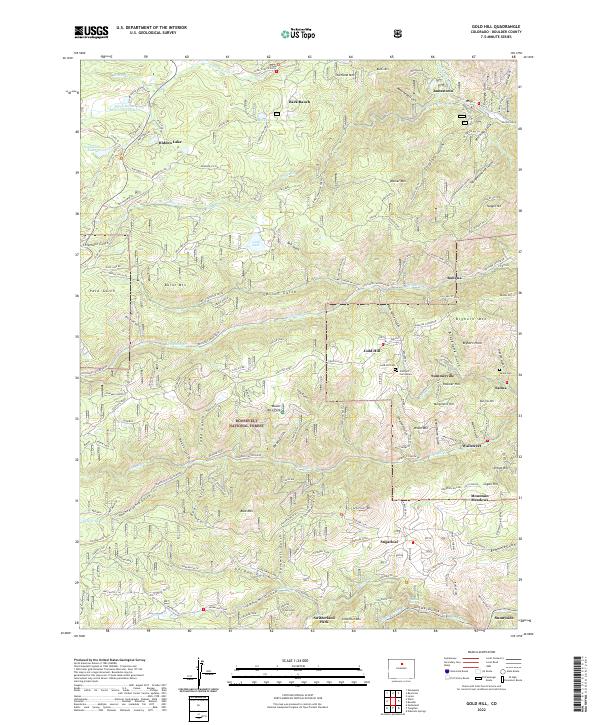 US Topo 7.5-minute map for Gold Hill CO