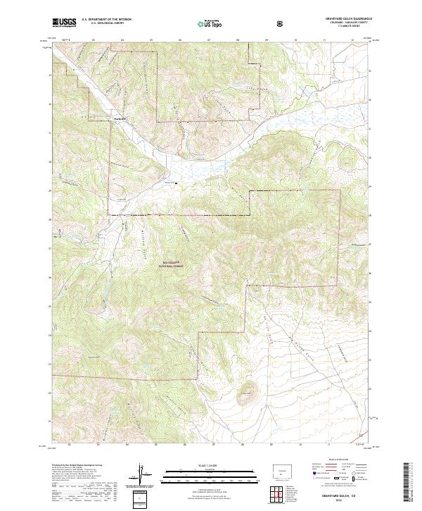 US Topo 7.5-minute map for Graveyard Gulch CO