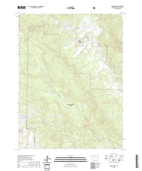 US Topo 7.5-minute map for Green Ridge CO – American Map Store