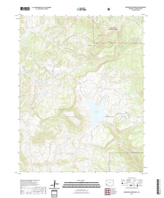 US Topo 7.5-minute map for Groundhog Reservoir CO – American Map Store