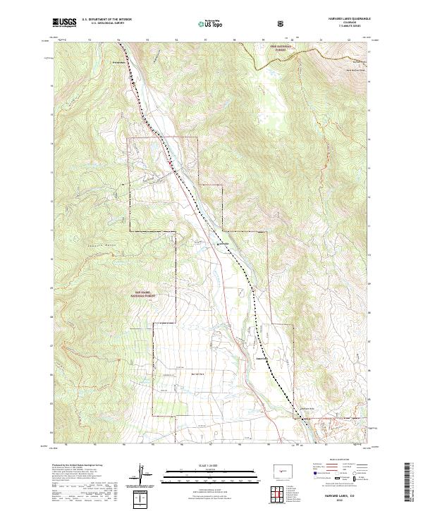 US Topo 7.5-minute map for Harvard Lakes CO