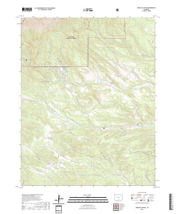 US Topo 7.5-minute map for Herlick Canyon CO