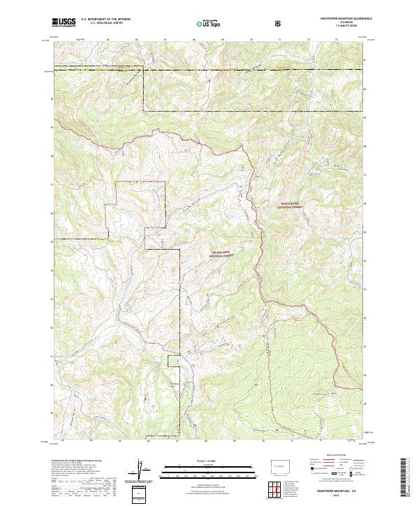 US Topo 7.5-minute map for Hightower Mountain CO