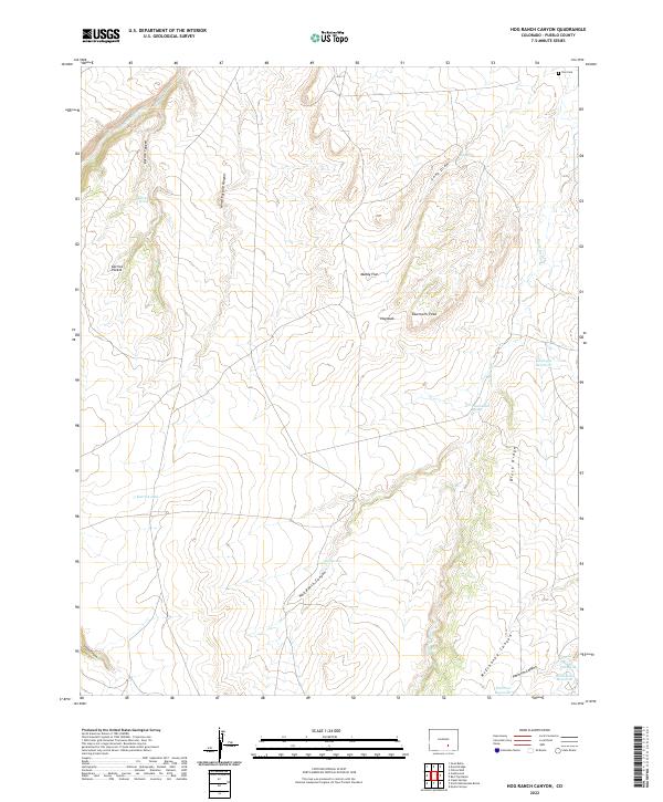 US Topo 7.5-minute map for Hog Ranch Canyon CO