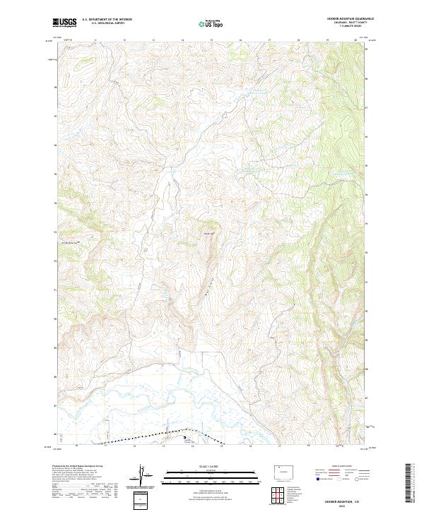 US Topo 7.5-minute map for Hooker Mountain CO