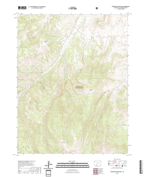 US Topo 7.5-minute map for Horseshoe Mountain CO