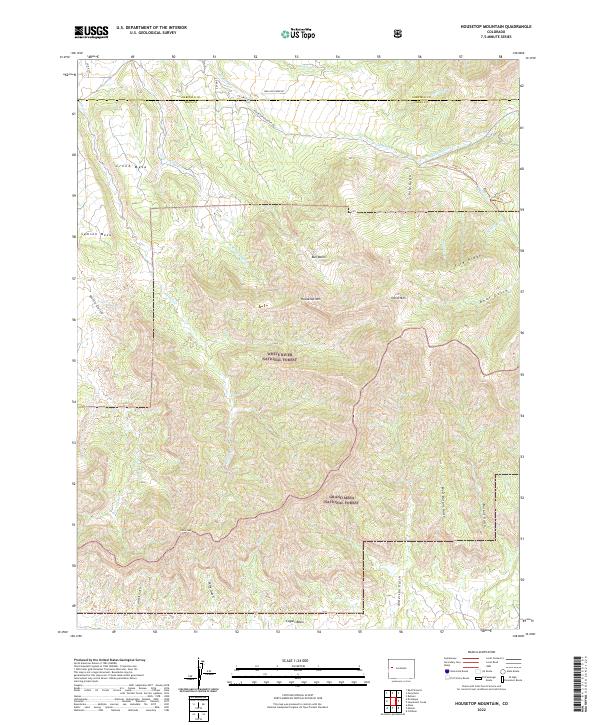 US Topo 7.5-minute map for Housetop Mountain CO