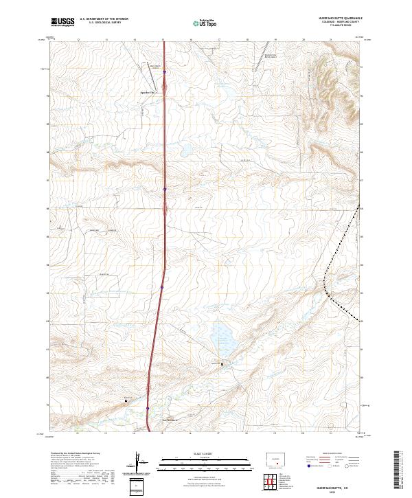 US Topo 7.5-minute map for Huerfano Butte CO