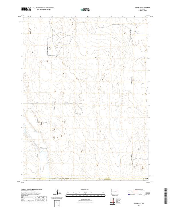 US Topo 7.5-minute map for Huey Ranch CO