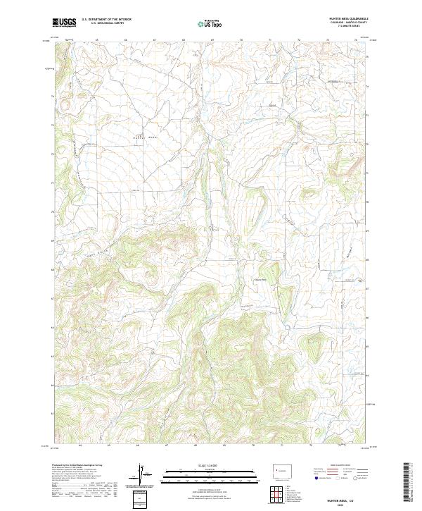 US Topo 7.5-minute map for Hunter Mesa CO