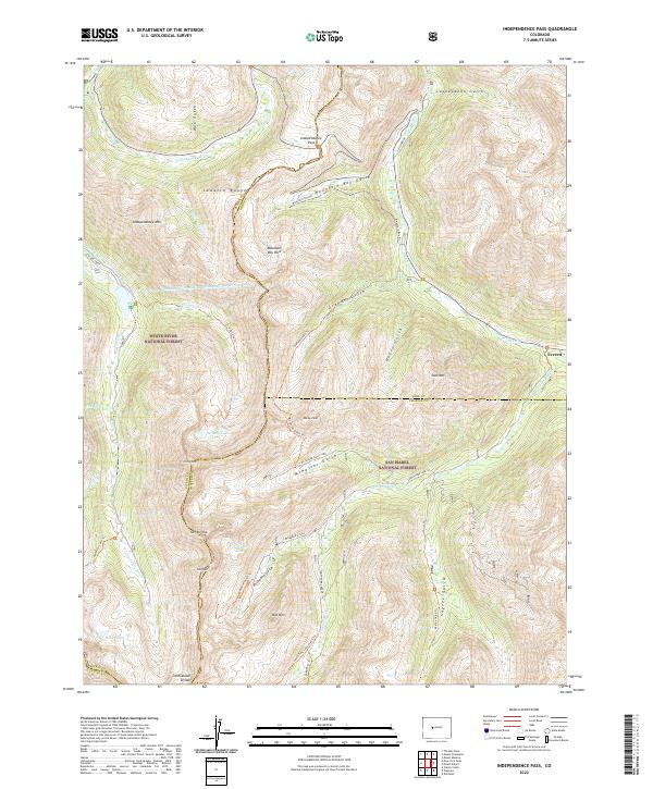 US Topo 7.5-minute map for Independence Pass CO