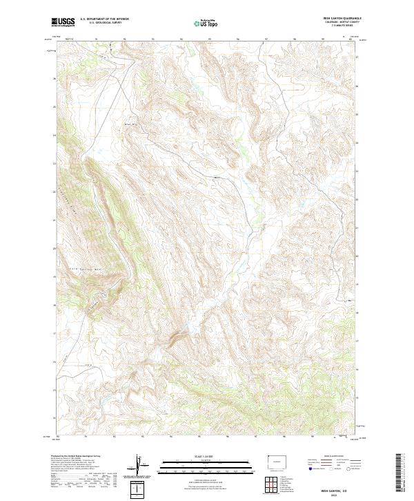 US Topo 7.5-minute map for Irish Canyon CO