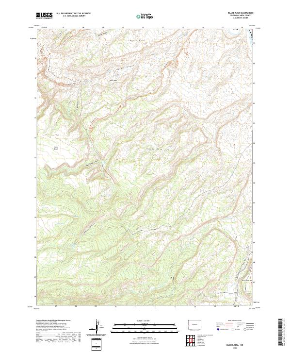 US Topo 7.5-minute map for Island Mesa CO