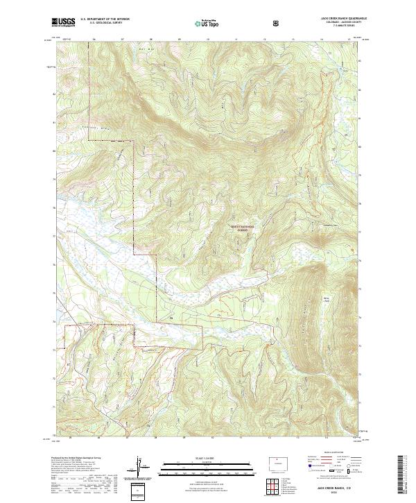 US Topo 7.5-minute map for Jack Creek Ranch CO