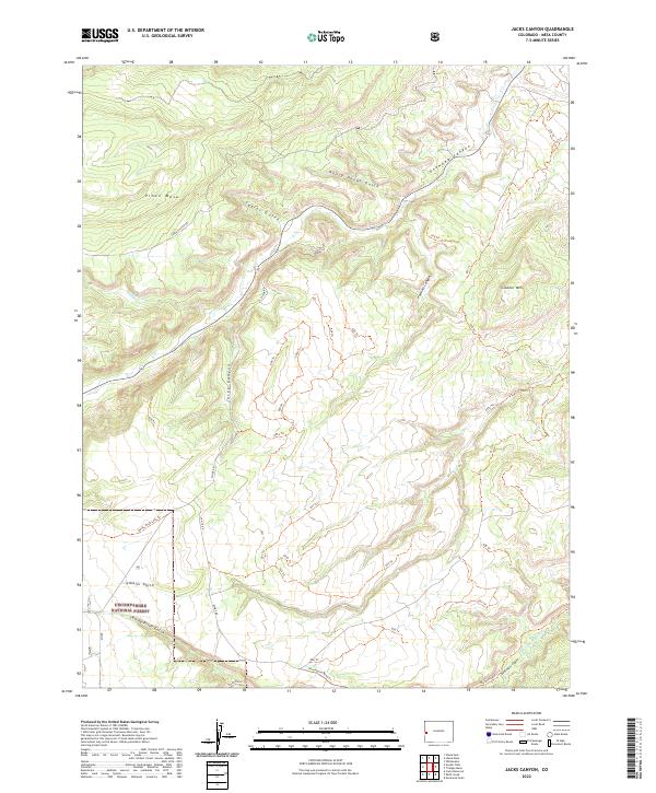 US Topo 7.5-minute map for Jacks Canyon CO