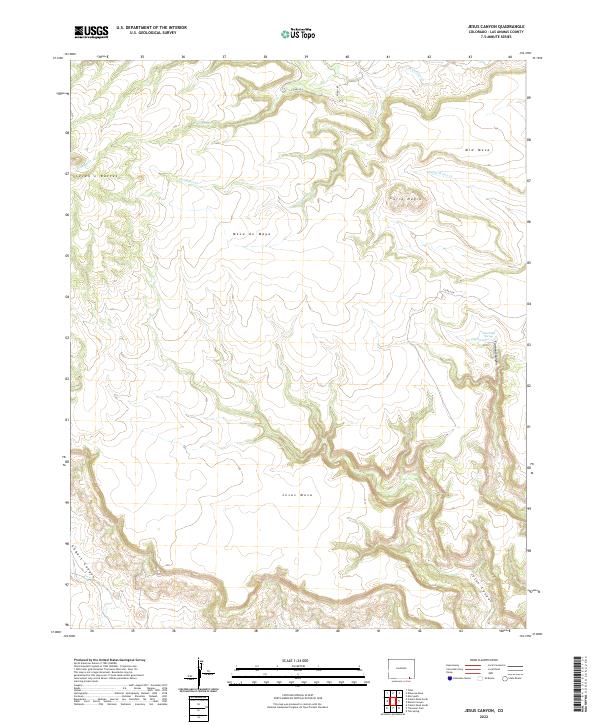 US Topo 7.5-minute map for Jesus Canyon CO