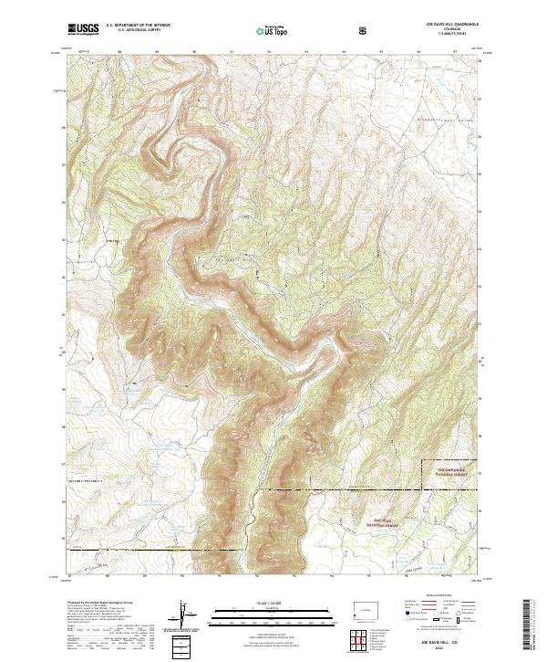 US Topo 7.5-minute map for Joe Davis Hill CO