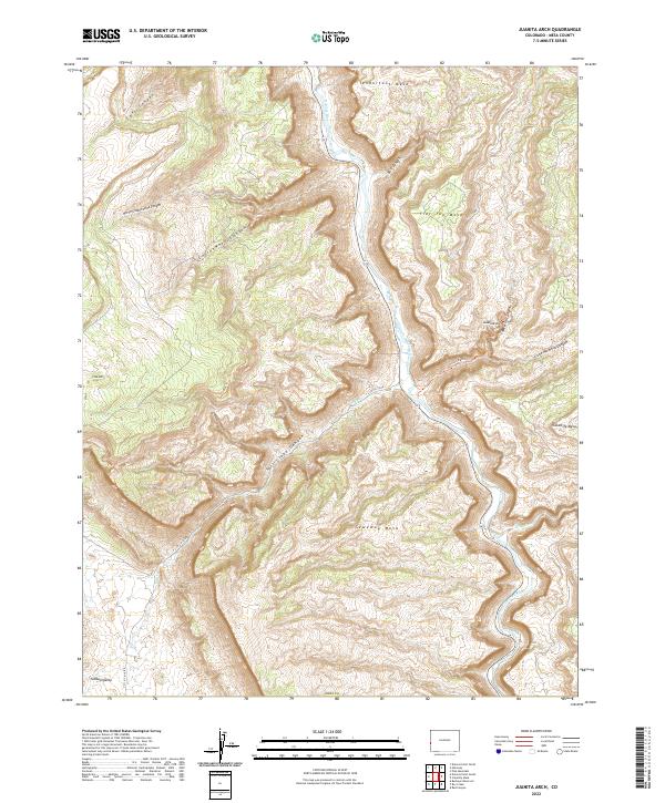US Topo 7.5-minute map for Juanita Arch CO