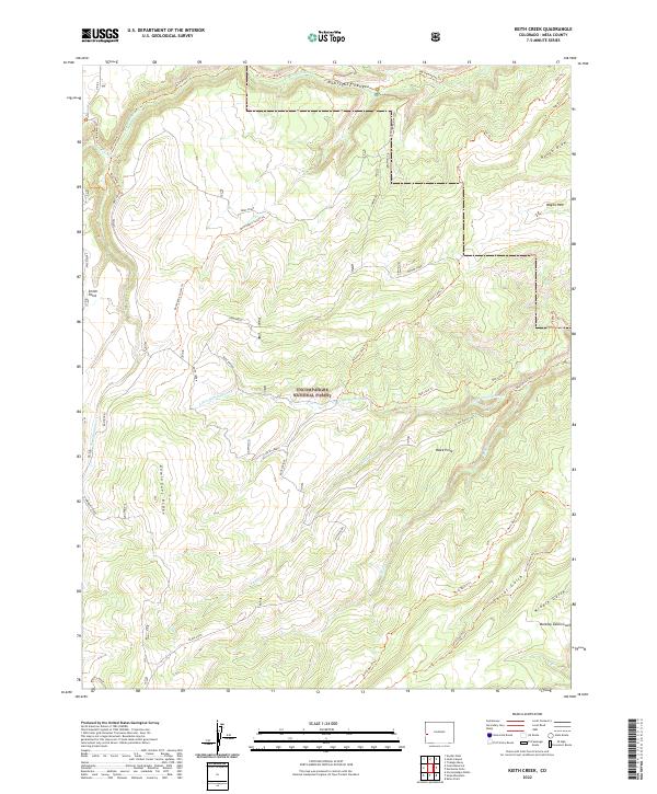 US Topo 7.5-minute map for Keith Creek CO