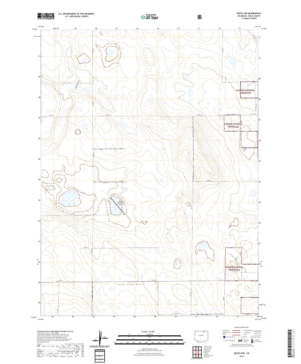 US Topo 7.5-minute map for Keota NW CO