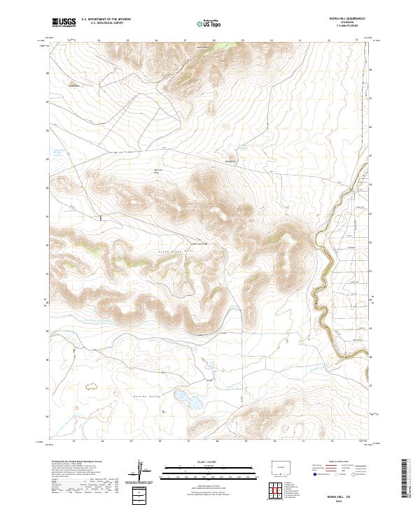US Topo 7.5-minute map for Kiowa Hill CO