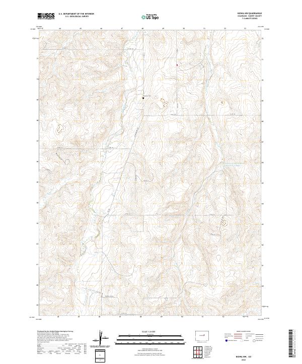 US Topo 7.5-minute map for Kiowa NW CO